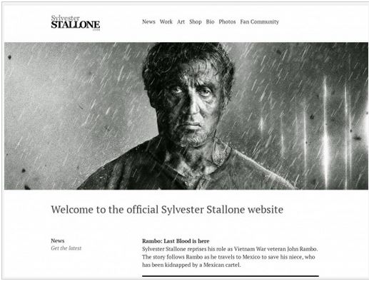 Sylvester Stallone - WordPress Website